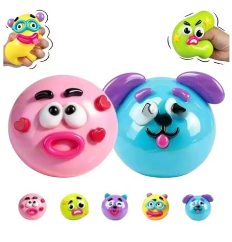 Interactive Squeaky Plush Dog Toy - DIY Smushers Squishy Dog Face Swap