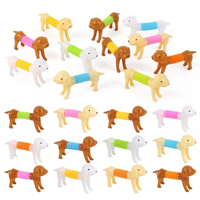 Interactive Squeaky Plush Dog Toy - Durable Colorful Stretchable Dog Toy 6/12PCS