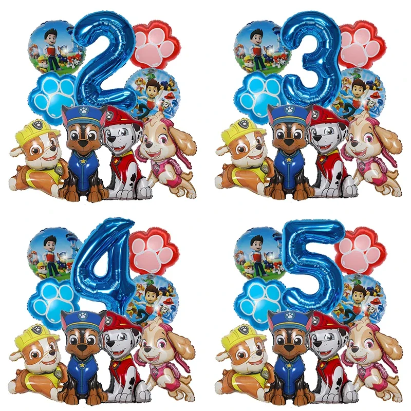 Dog Toys - 9pcs Cartoon Paw Patrol Foil Balloon