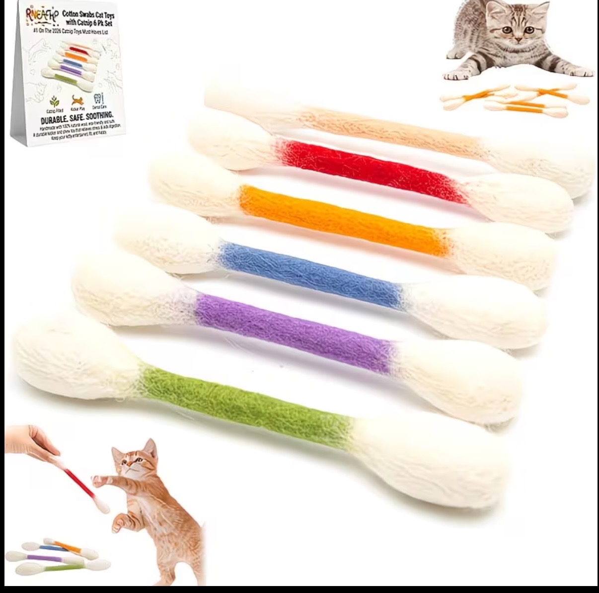 6 in 1 Cat Toy Set Catnip Toys - Catnip Interactive Plush Mouse 评论和价格
