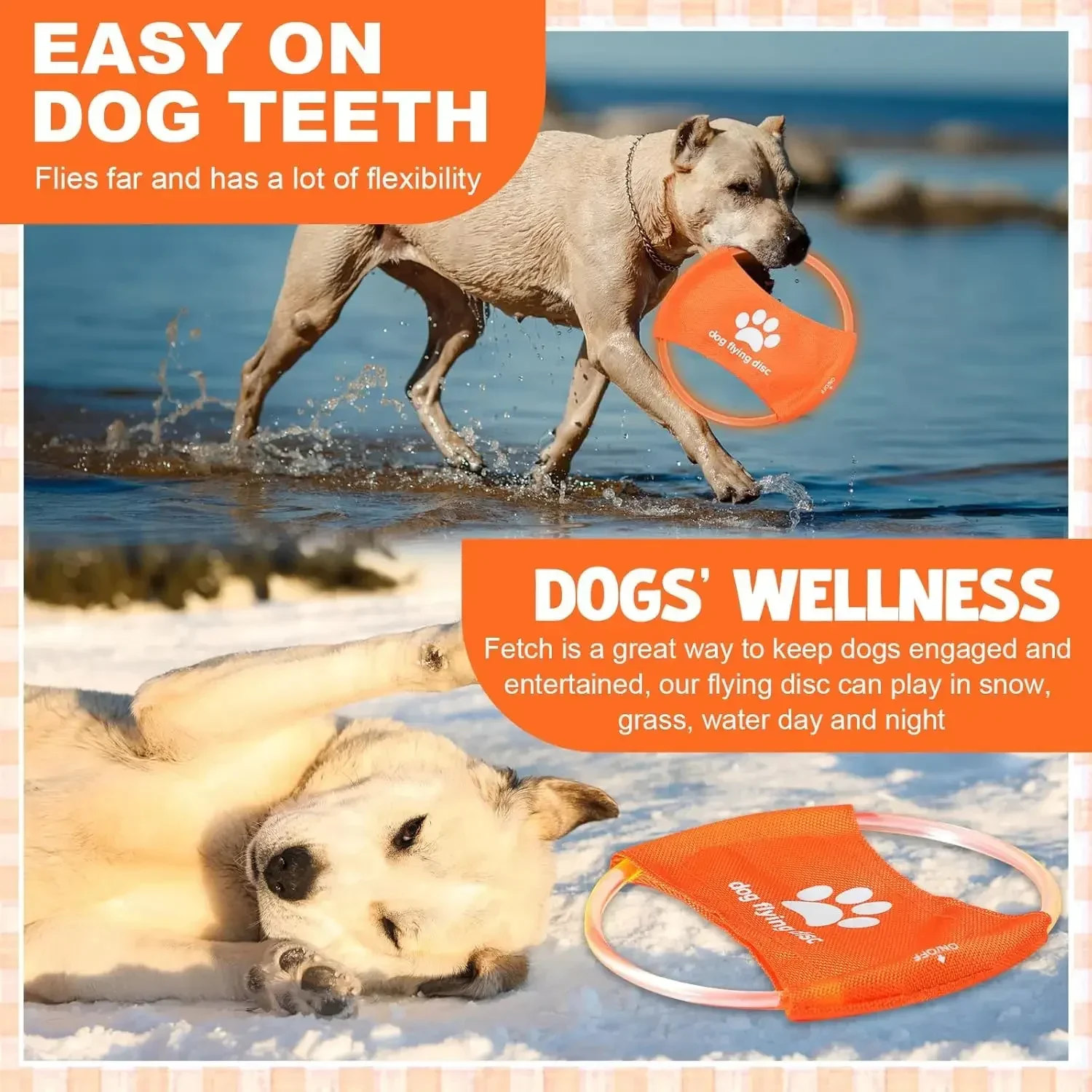 Dog Toy LED Glowing Rechargeab - Flying Disc Dog Training Toy 评论和价格