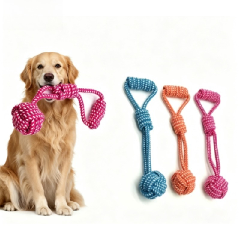 1PCS Knot Chew with Tennis Bal - Dog Rope Toy Aggressive Chewers 评论和价格