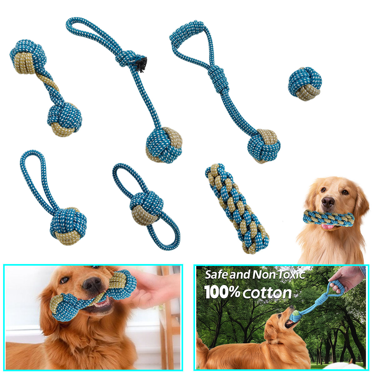 New 7PCS Pet Dog Puppy Double  - Teeth Cleaning Dog Chew Bone 评论和价格