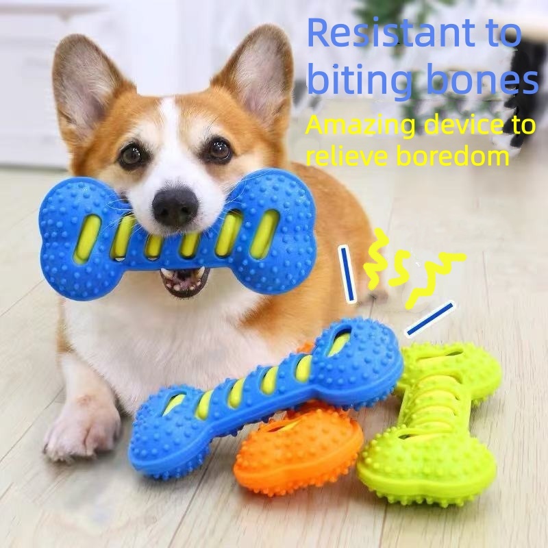 Durable Rubber Dog Chew Toy Sq - Teeth Cleaning Dog Chew Bone 评论和价格