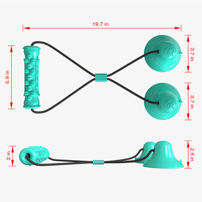 Dual Suction Cup Dog Chew Tug  - Suction Cup Dog Tug Toy 评论和价格